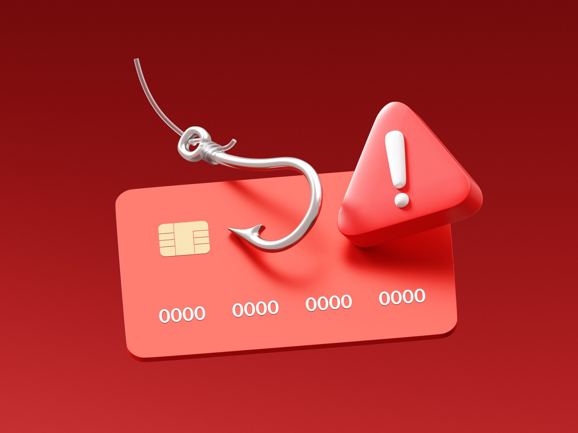 Credit Card Scam Fraud Phishing and Cybercrime Prevention 3D Concept.